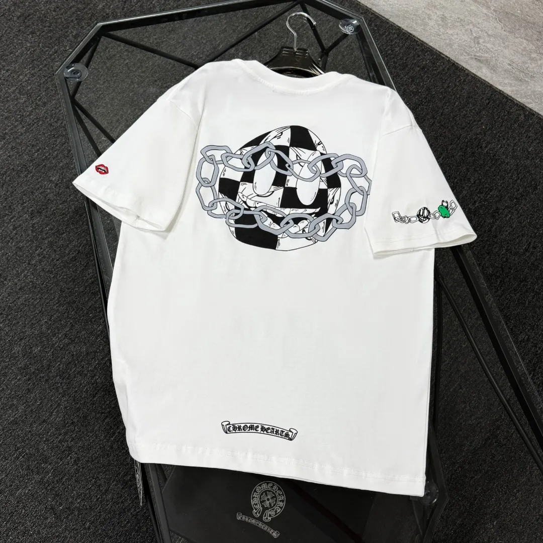 P180 Chrome Hearts 25 high version fabrics made of 300g high-density cotton, no deformation, no shrinkage, complete with three labels, same style for men and women, process: sleeve embroidery + digital printing, color: white, black, fluorescent green, SIZE: S-XL